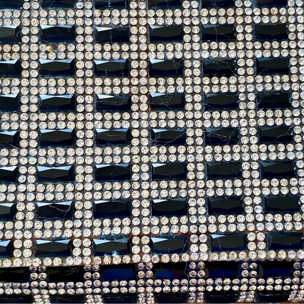 Black and Silver Clutch with Rhinestone - brand new, never used! - Picture 2 of 5